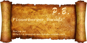 Pissenberger Bandó névjegykártya
